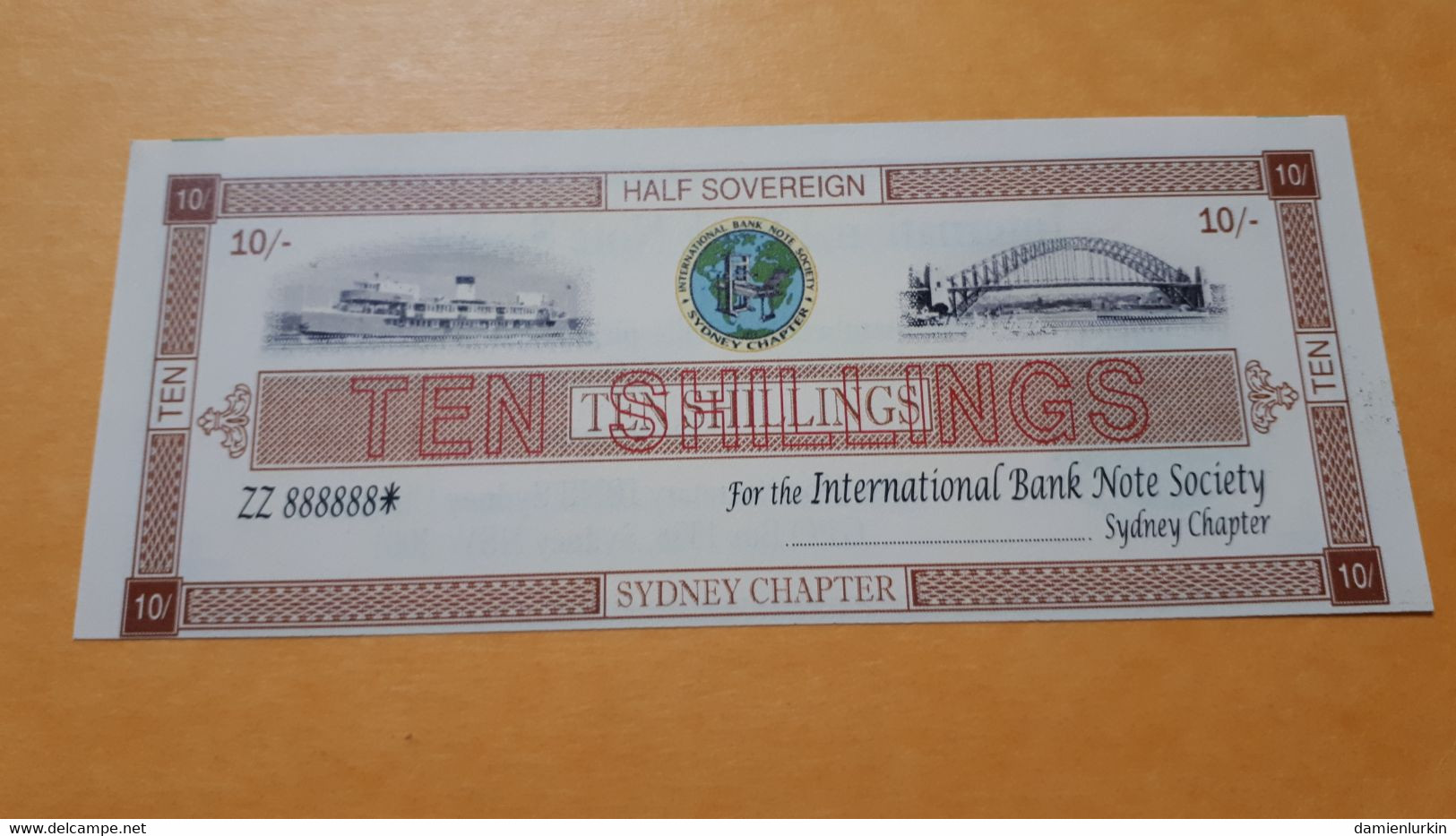 AUSTRALIE SYDNEY 10 SHILLINGS IBNS - Specimen