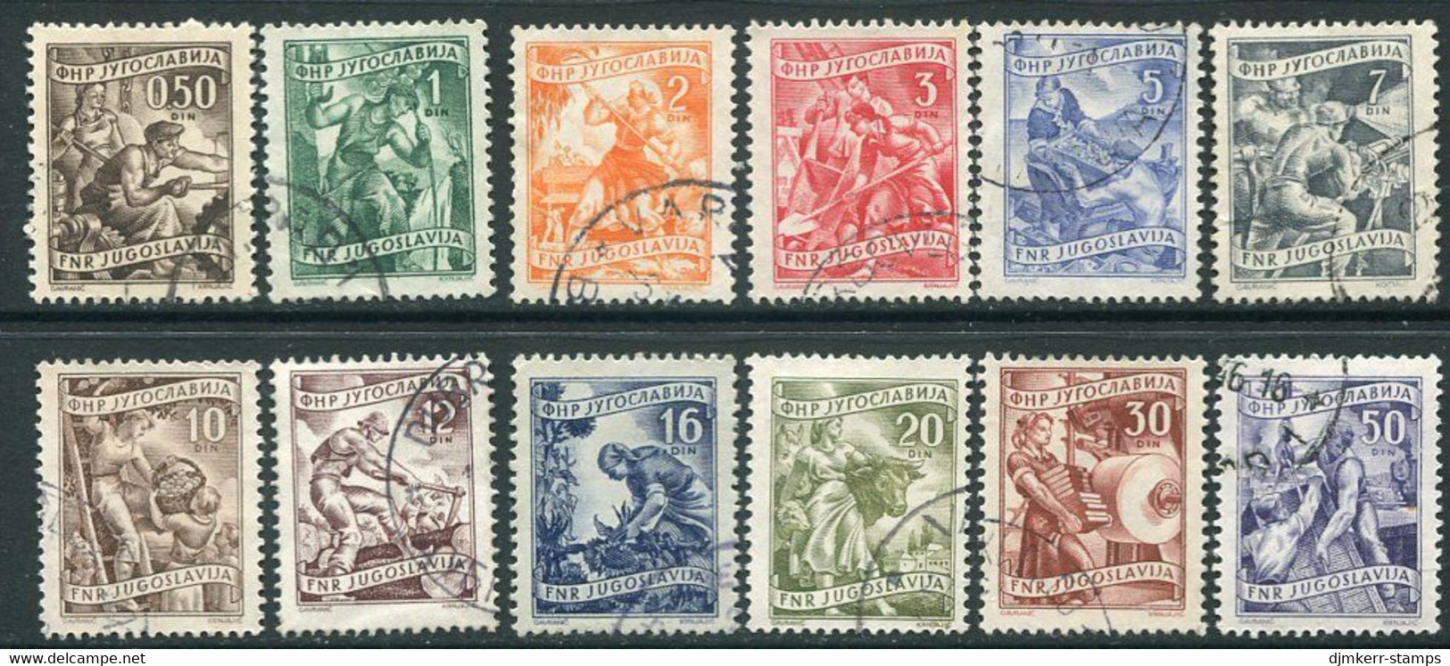 YUGOSLAVIA 1950 Occupations Definitive Used.  Michel 628-39 - Used Stamps