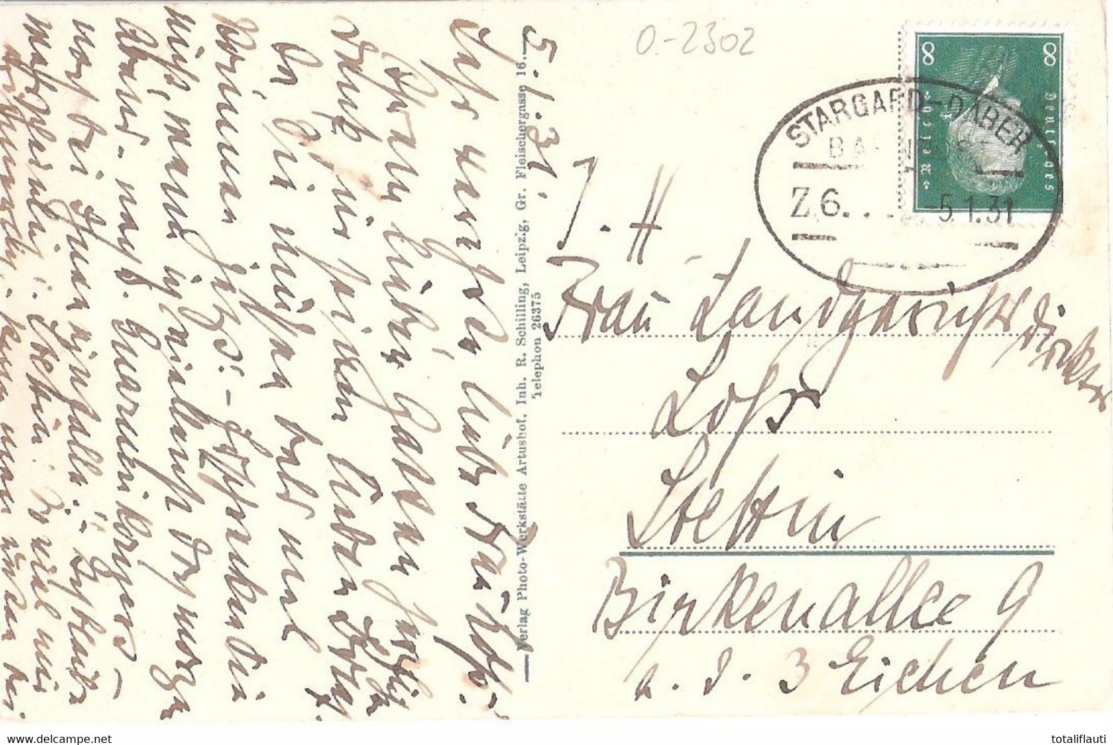 Gutshaus MÜGGENHALL Pommern Nahe Tribsees Franzburg Autograf Adel BahnPost Stempel  5.1.1931 STARGARD - DABER - Grimmen