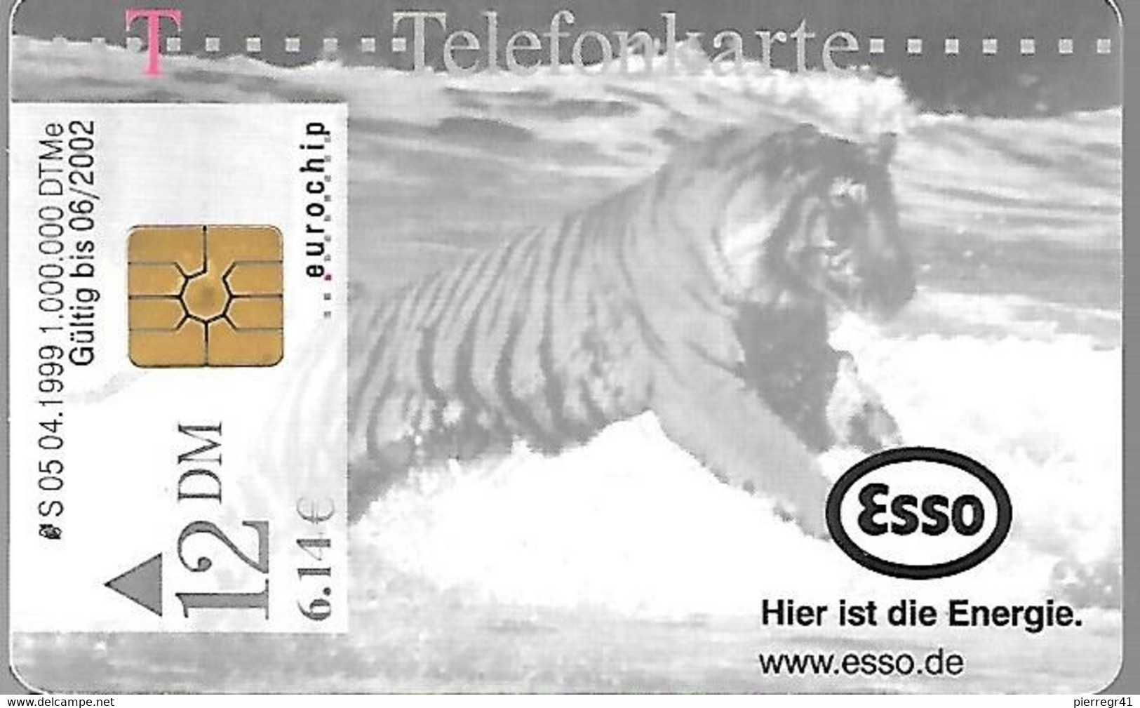 CARTE-PUCE-ALLEMAGNE-12DM-ESSO-THEMES ANIMAUX-TIGRE-TBE- - Oerwoud