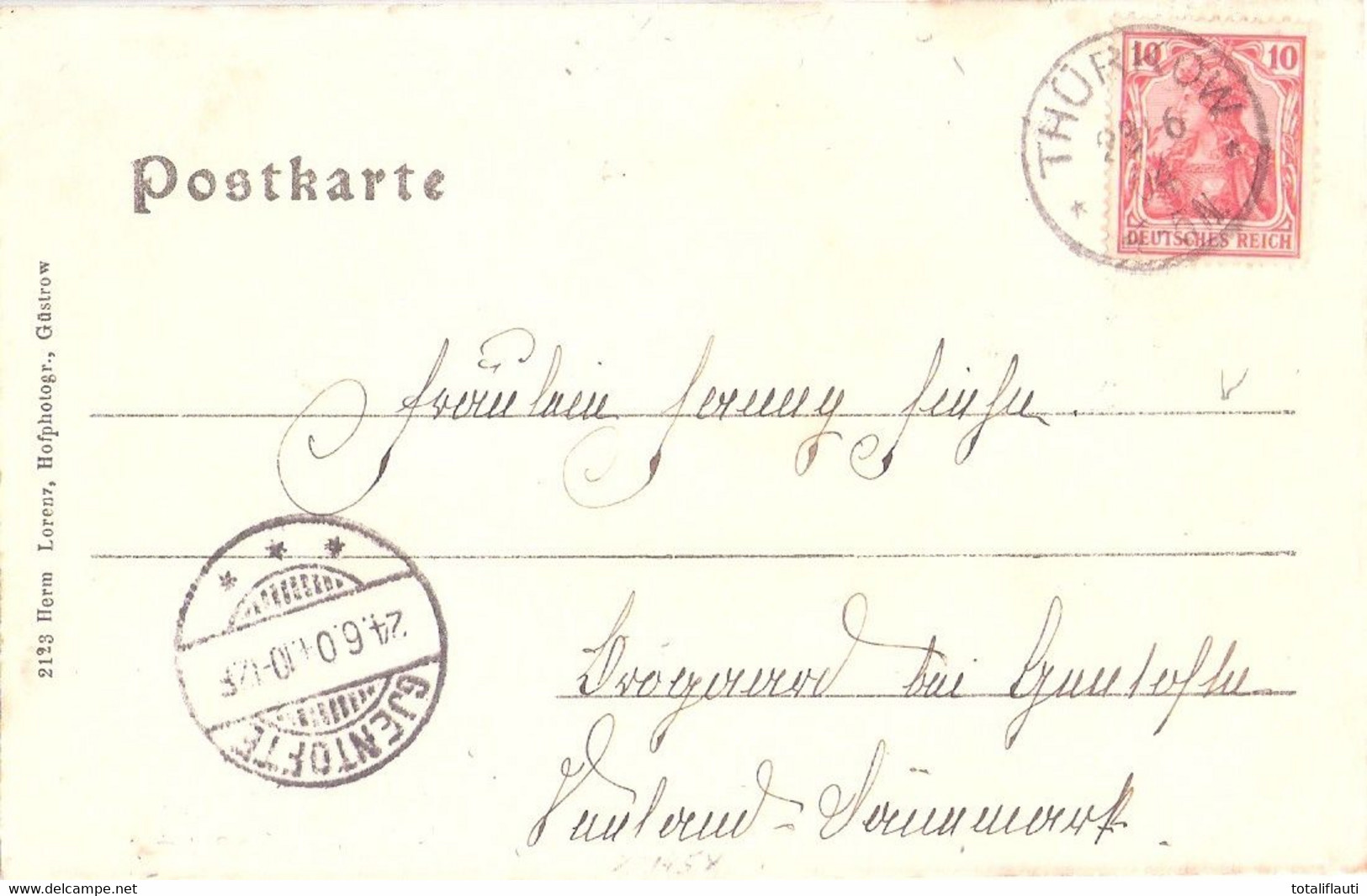 TODENDORF B Thürkow Mecklenburg Autograf Adel Schloß Einspänner Kutsche Jzgendstil Gelaufen 3.6.1901 - Teterow