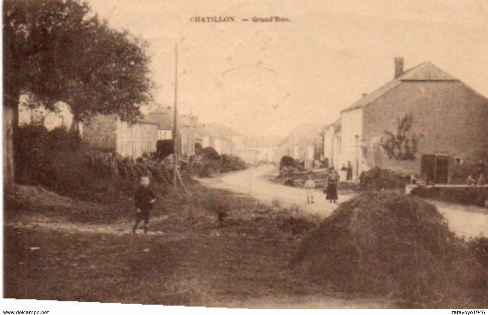 Chatillon  Grand'rue Animée Voyagé En 1925 - Saint-Leger