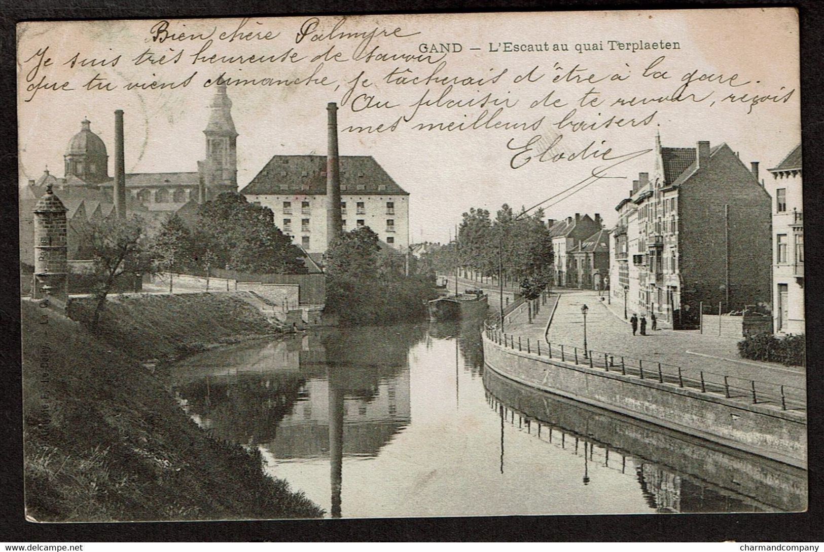 Gand - Gent - L'Escaut Au Quai Terplaeten - Circulée - Voir Scans - Gent