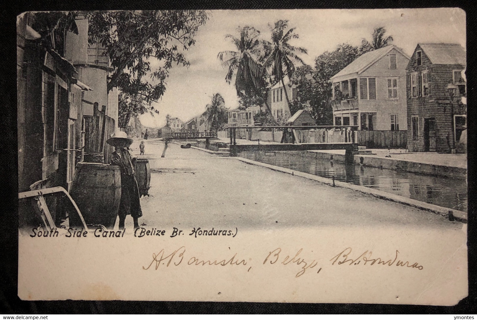 Postcard British Honduras , South Side Canal  1905 - Belize