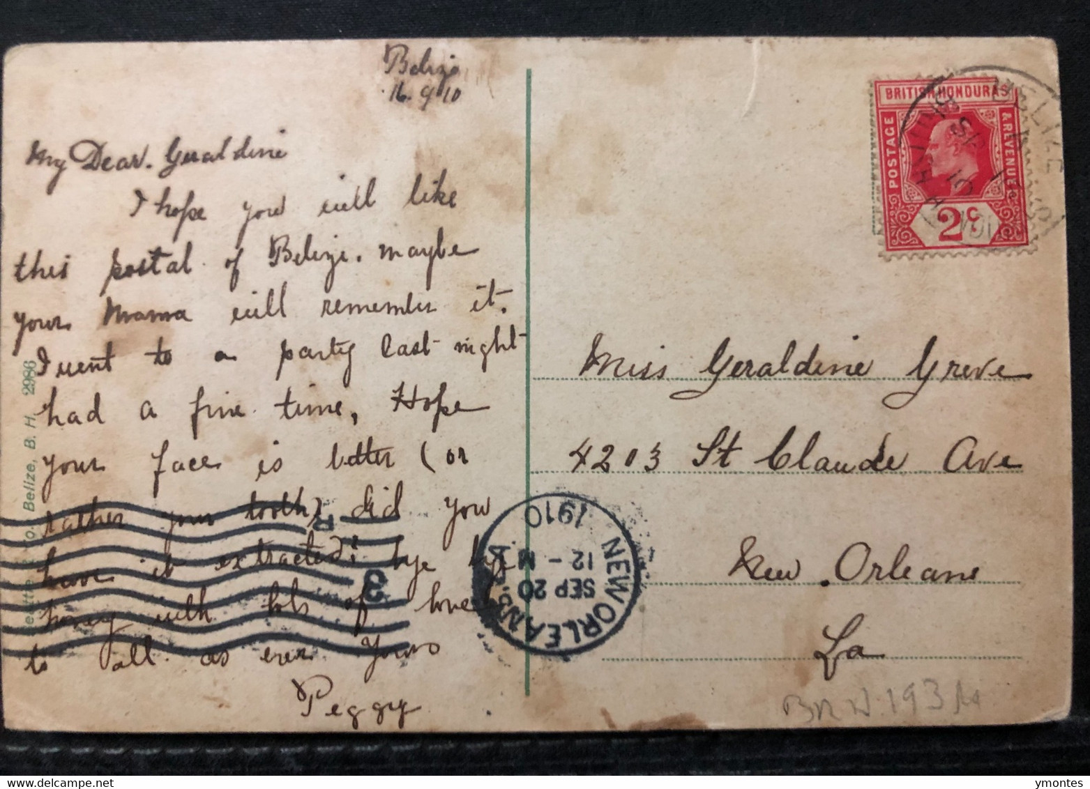 Postcard British Honduras , Goverment Buildings 1908 - Belice