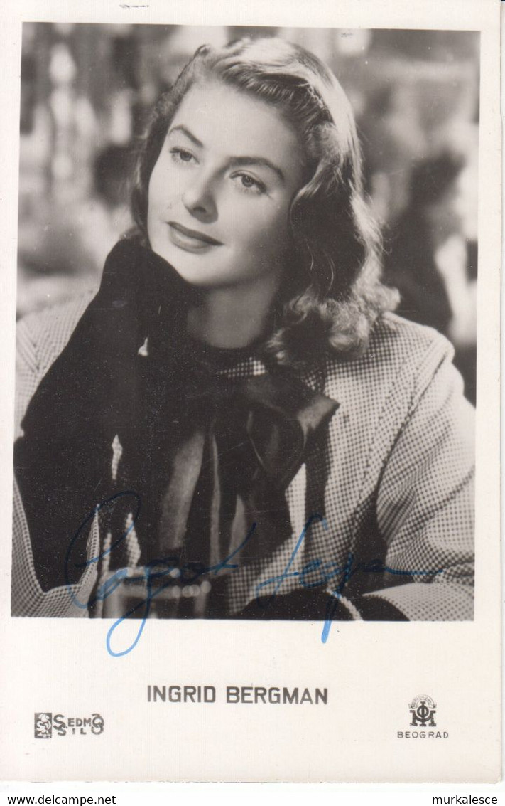 7037---AK-- INGRID  BERGMAN  AUTOGRMM - Autographes