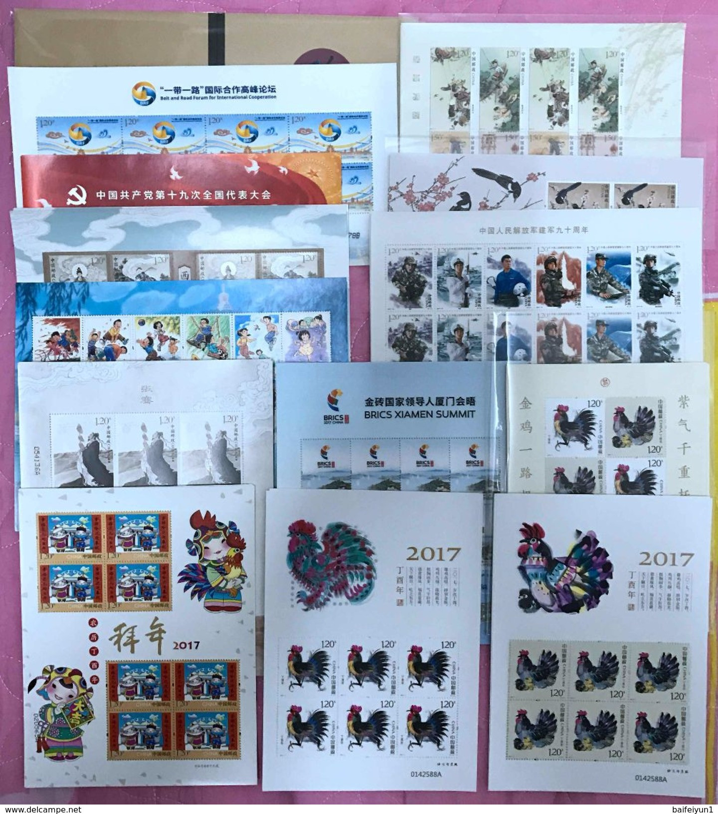 CHINA 2017  China Whole Year Of Rooster Cock FULL Sheetlet And One Booklet - Années Complètes
