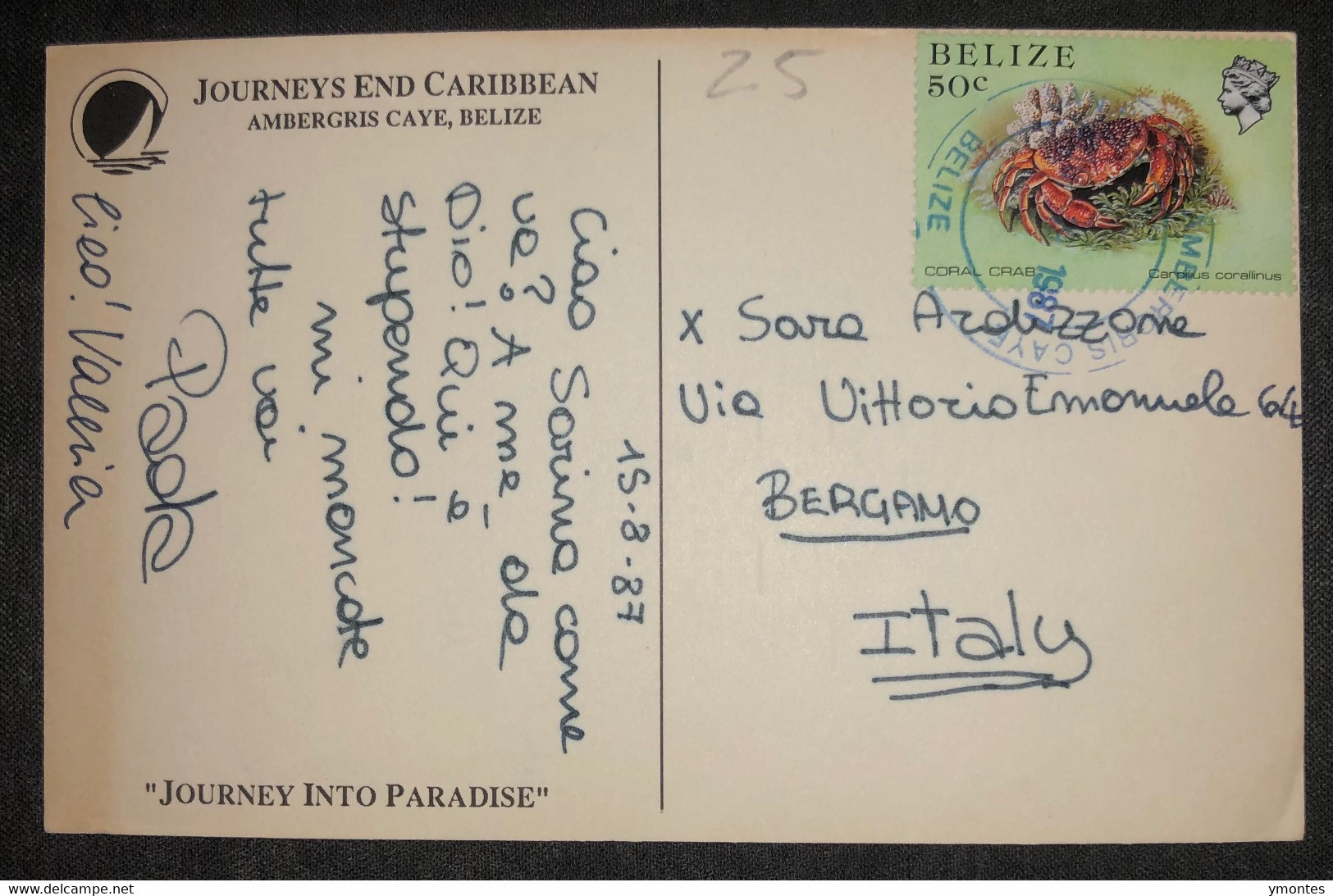 Postcard Belize, Ambergris Cay 1987 - Belize