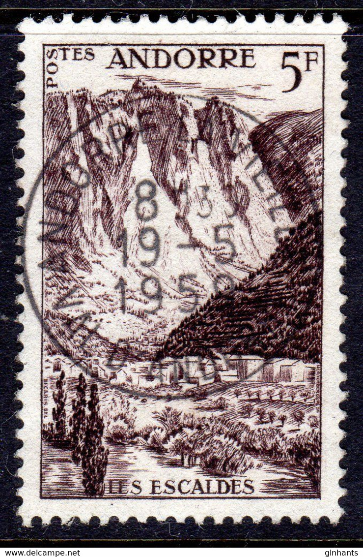 FRENCH ANDORRA - 1955 LES ESCALDES 5f STAMP FINE USED SG F147 - Gebruikt