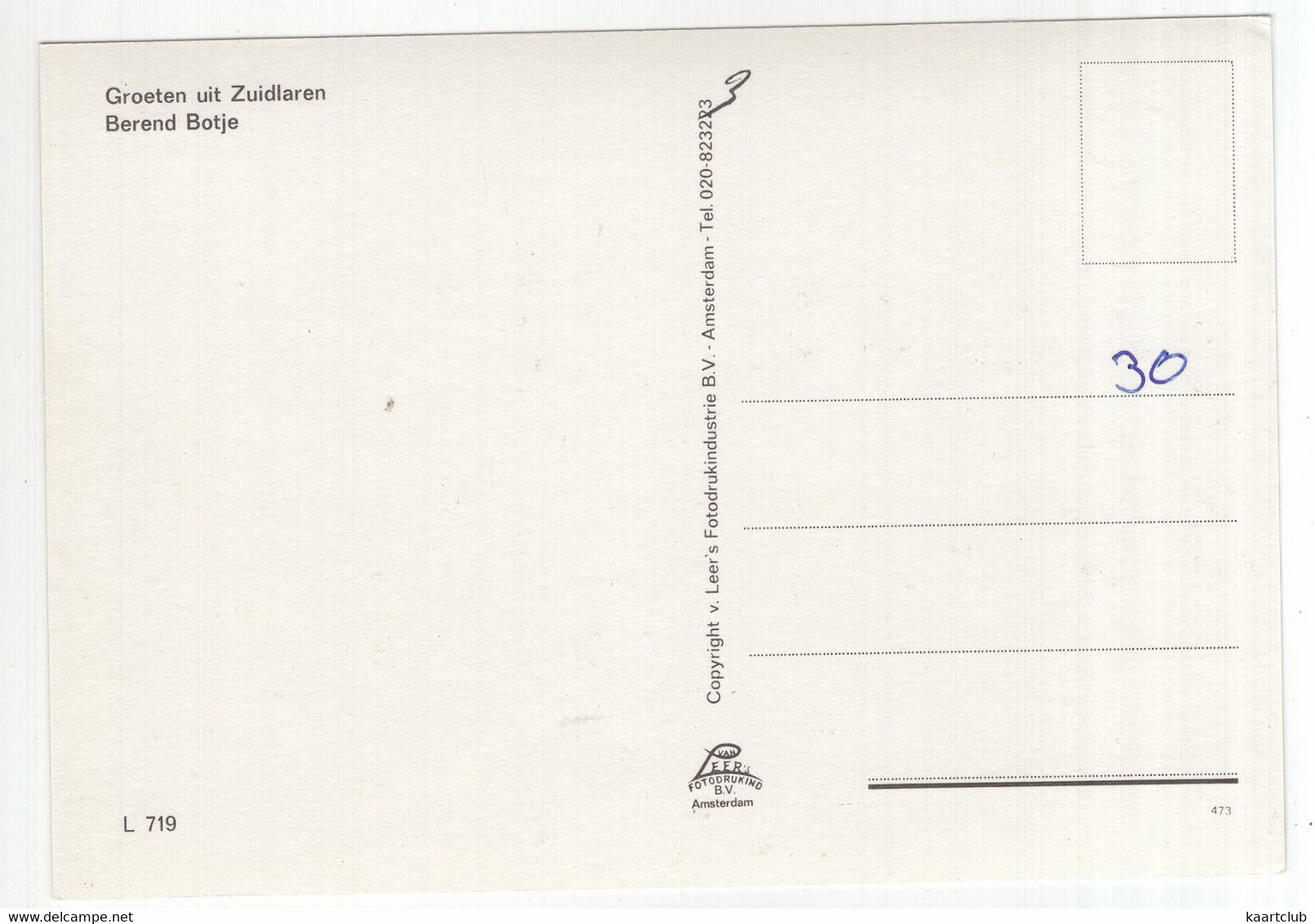 Zuidlaren - Berend Botje - Raiffeisenbank - (Drenthe, Nederland/Holland) - L 719 - Zuidlaren