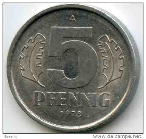 Allemagne Germany 5 Pfennig 1978 A J 1509 KM 9.2 - 5 Pfennig