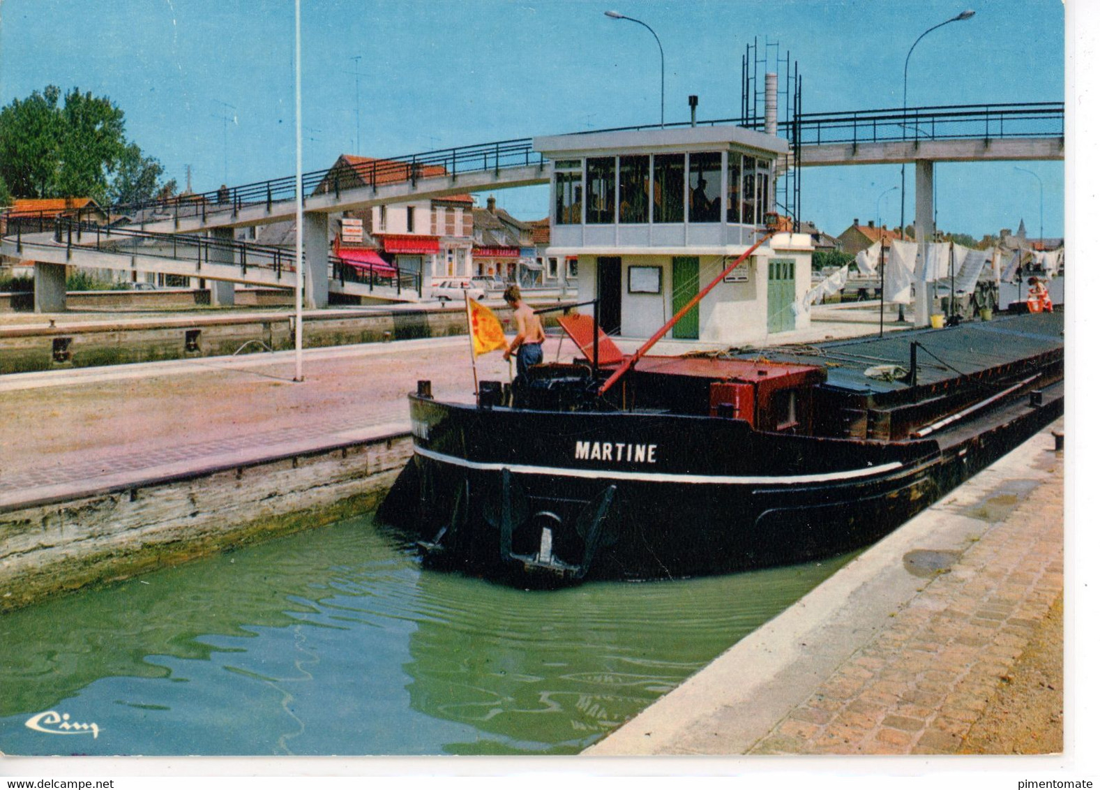 LONGUEIL ANNEL LES ECLUSES LA PASSERELLE PENICHE MARTINE 1990 - Longueil Annel