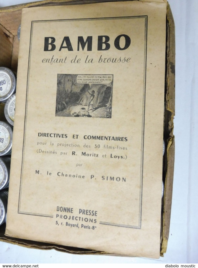 Films BAMBO ENFANT DE LA BROUSSE  (27 Bobines De Vues Sur Film Ininflammables) Origine Bonne Presse - Filmspullen: 35mm - 16mm - 9,5+8+S8mm