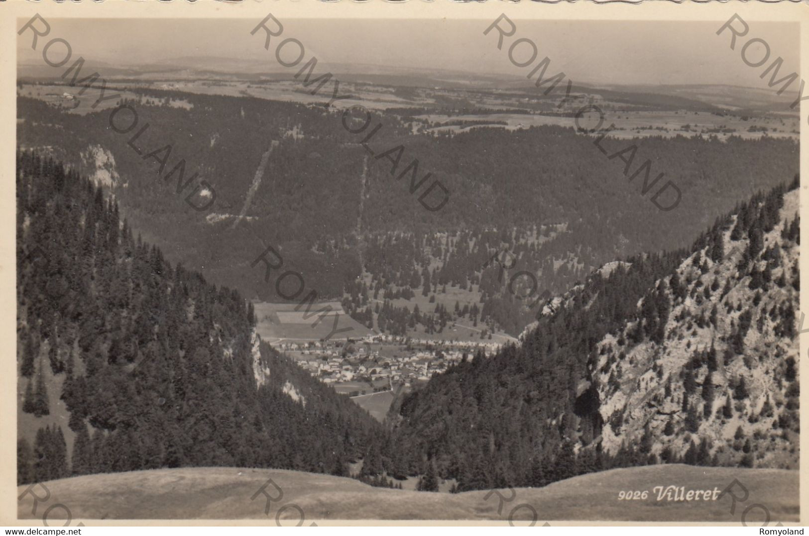 CARTOLINA  VILLERET,SVIZZERA,VUE GENERALE,VIAGGIATA 1957 - Villeret