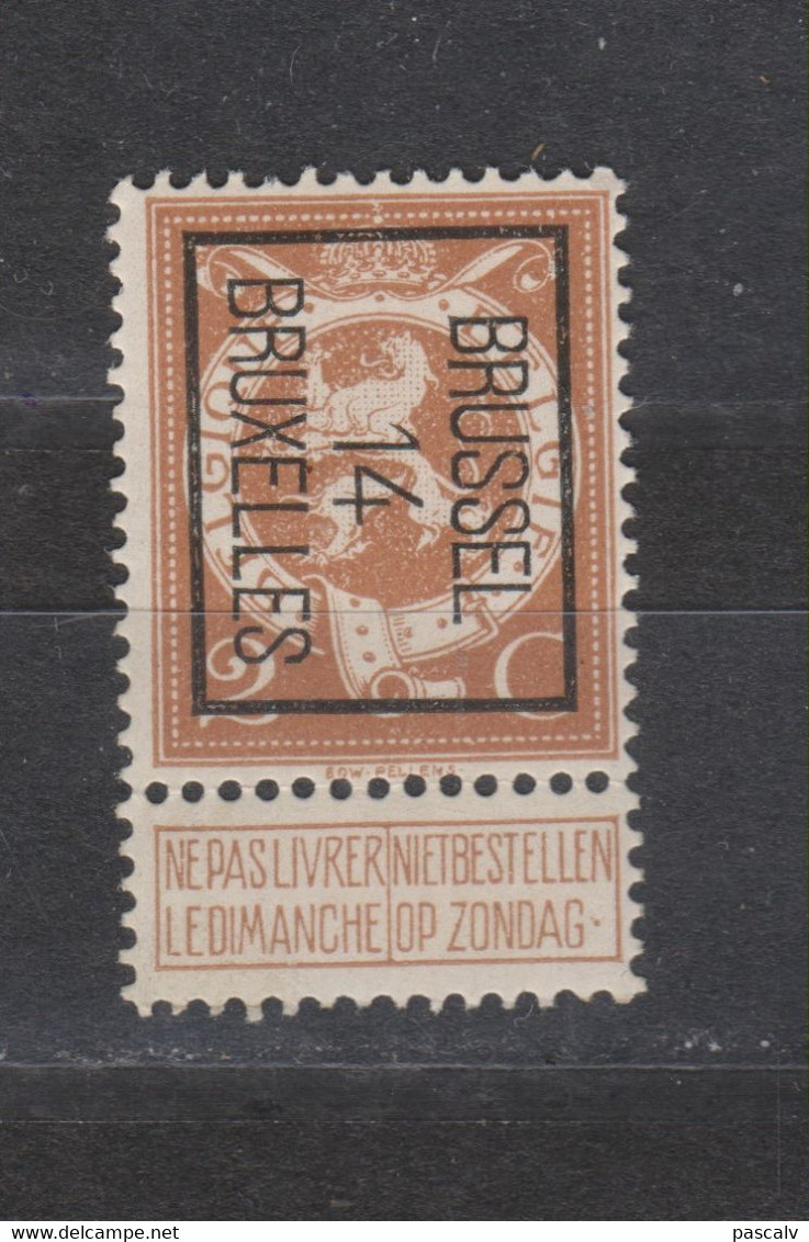 COB 50B * Neuf Charnière BRUXELLES 14 - Typos 1912-14 (Löwe)