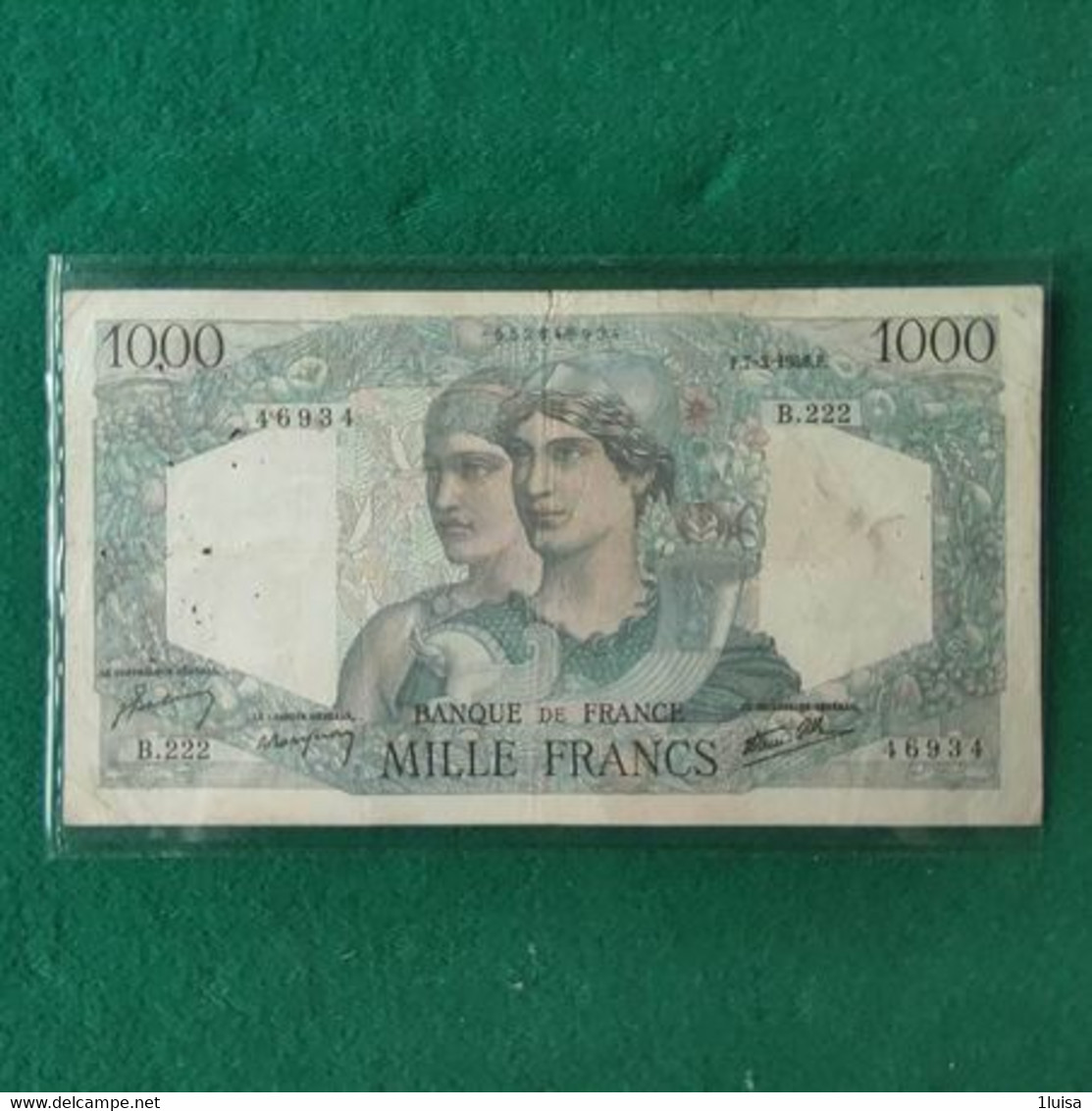 FRANCIA 1000 Francs 1945 - 1 000 F 1945-1950 ''Minerve Et Hercule''