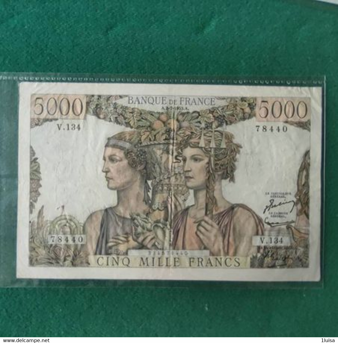 FRANCIA 5000 Francs 1953 - 5 000 F 1949-1957 ''Terre Et Mer''