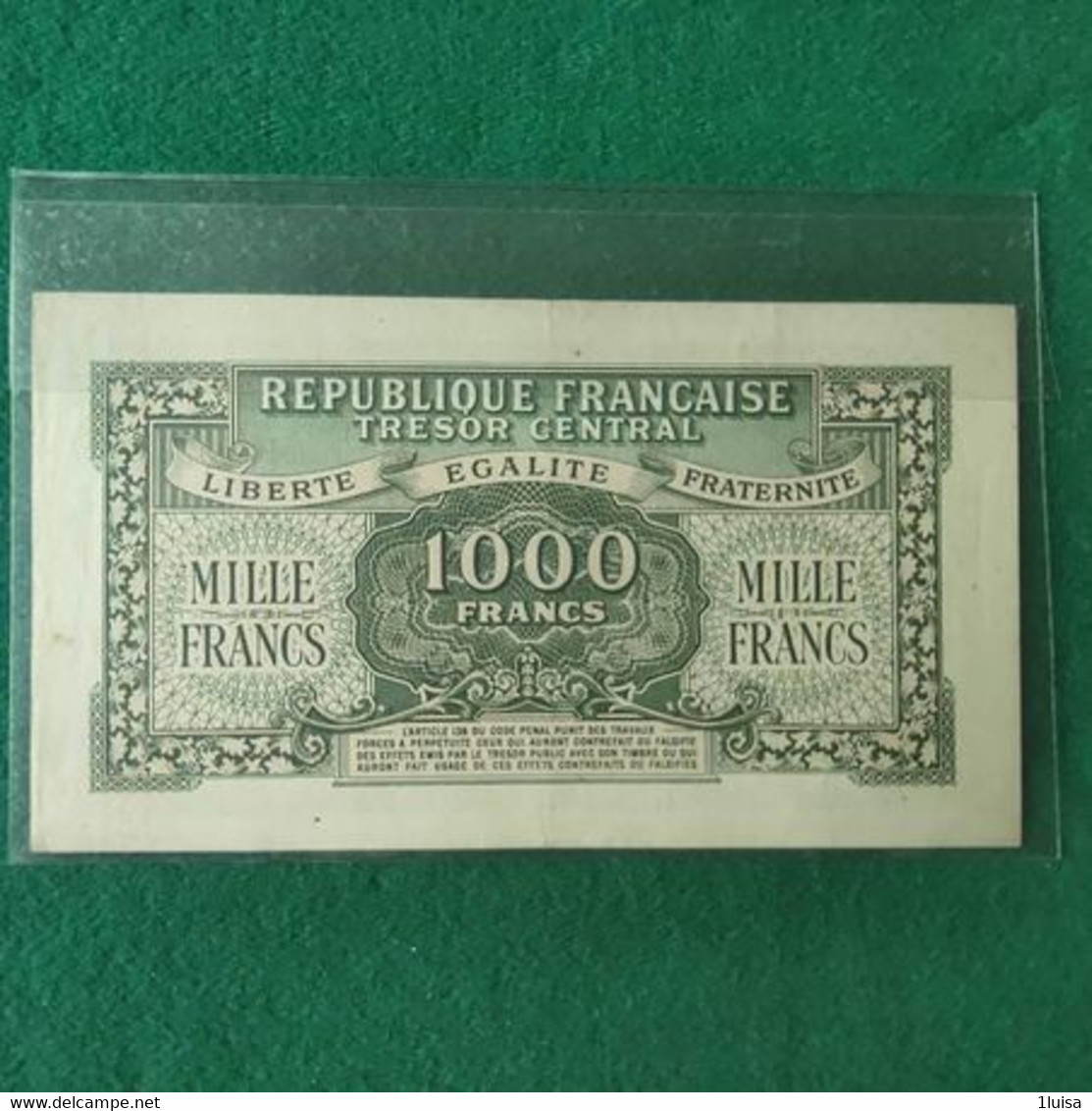 FRANCIA 1000 FRANCS 1643/45 - 1947 Tesoro Francés