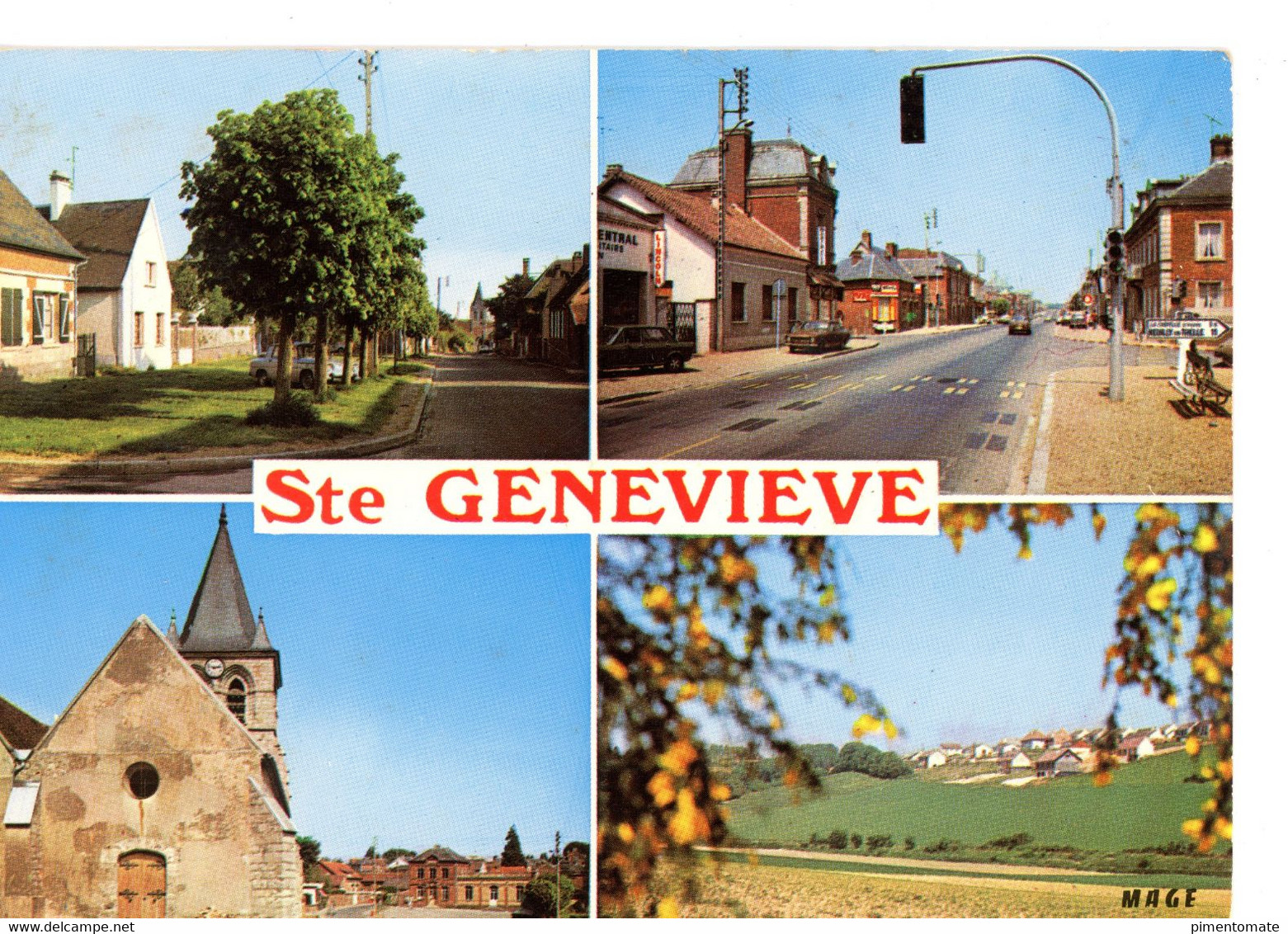 SAINTE GENEVIEVE RUE DE L'EVENTAIL NATIONALE 1 LE BLANC MONT EGLISE PLACE DE LA MAIRIE 1973 - Sainte-Geneviève