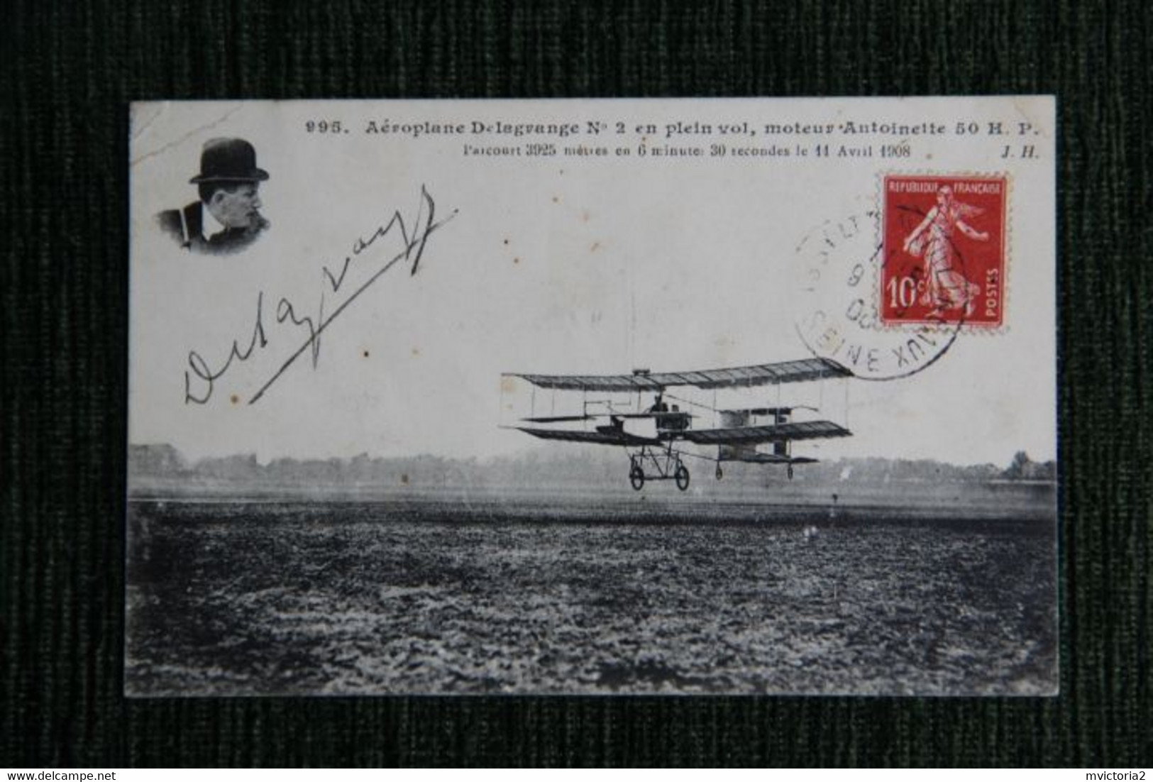 Aéroplane DELAGRANGE, Avec Autographe, N°2, En Plein Vol, Moteur ANTOINETTE. - Aviatori