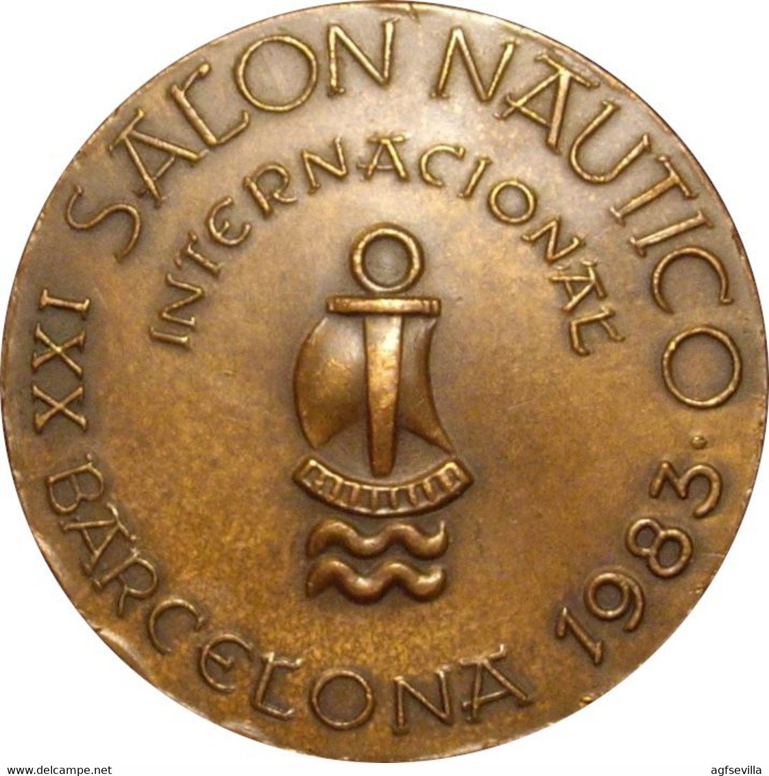 ESPAÑA. MEDALLA XXI SALÓN NÁUTICO INTERNACIONAL. BARCELONA 1.983. BRONCE. ESPAGNE. SPAIN MEDAL - Professionnels/De Société