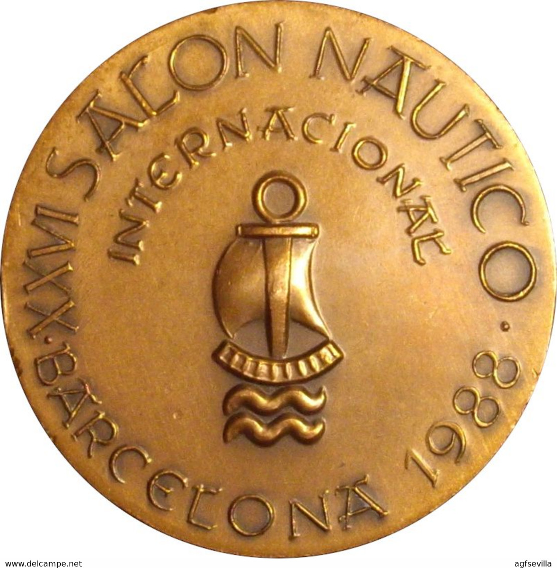 ESPAÑA. MEDALLA XXVI SALÓN NÁUTICO INTERNACIONAL. BARCELONA 1.988. BRONCE. ESPAGNE. SPAIN MEDAL - Profesionales/De Sociedad