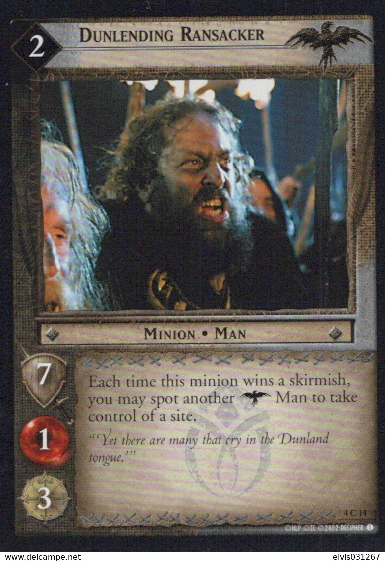 Vintage The Lord Of The Rings: #2 Dunlending Ransacker - EN - 2001-2004 - Mint Condition - Trading Card Game - Herr Der Ringe