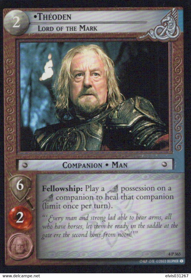 Vintage The Lord Of The Rings: #2 Theoden Lord Of The Mark - EN - 2001-2004 - Mint Condition - Trading Card Game - Herr Der Ringe