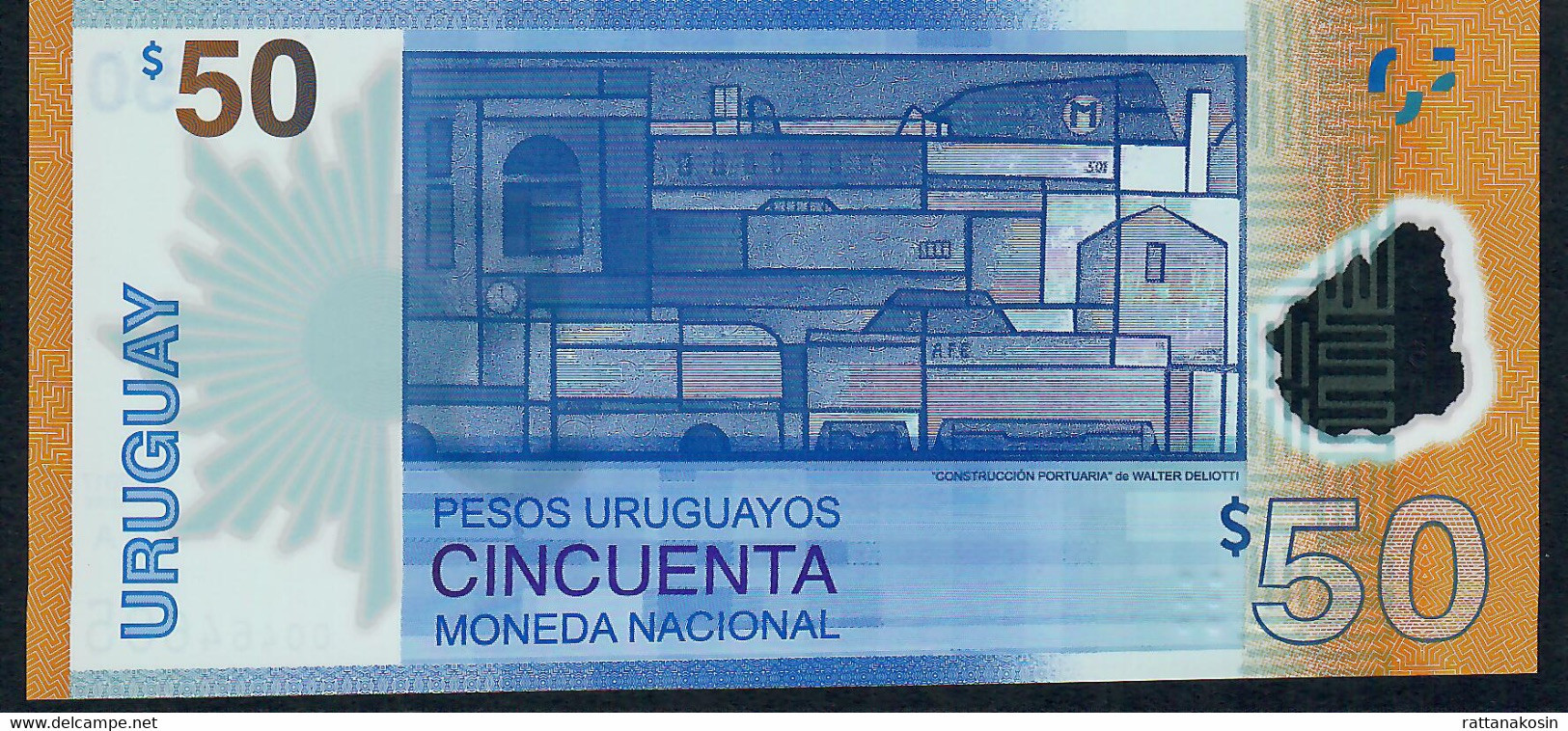 URUGUAY P100 50 PESOS URUGUAYOS COMMEMORATIVE DATED 2017 ISSUED IN 2018  #A006------   UNC. - Uruguay