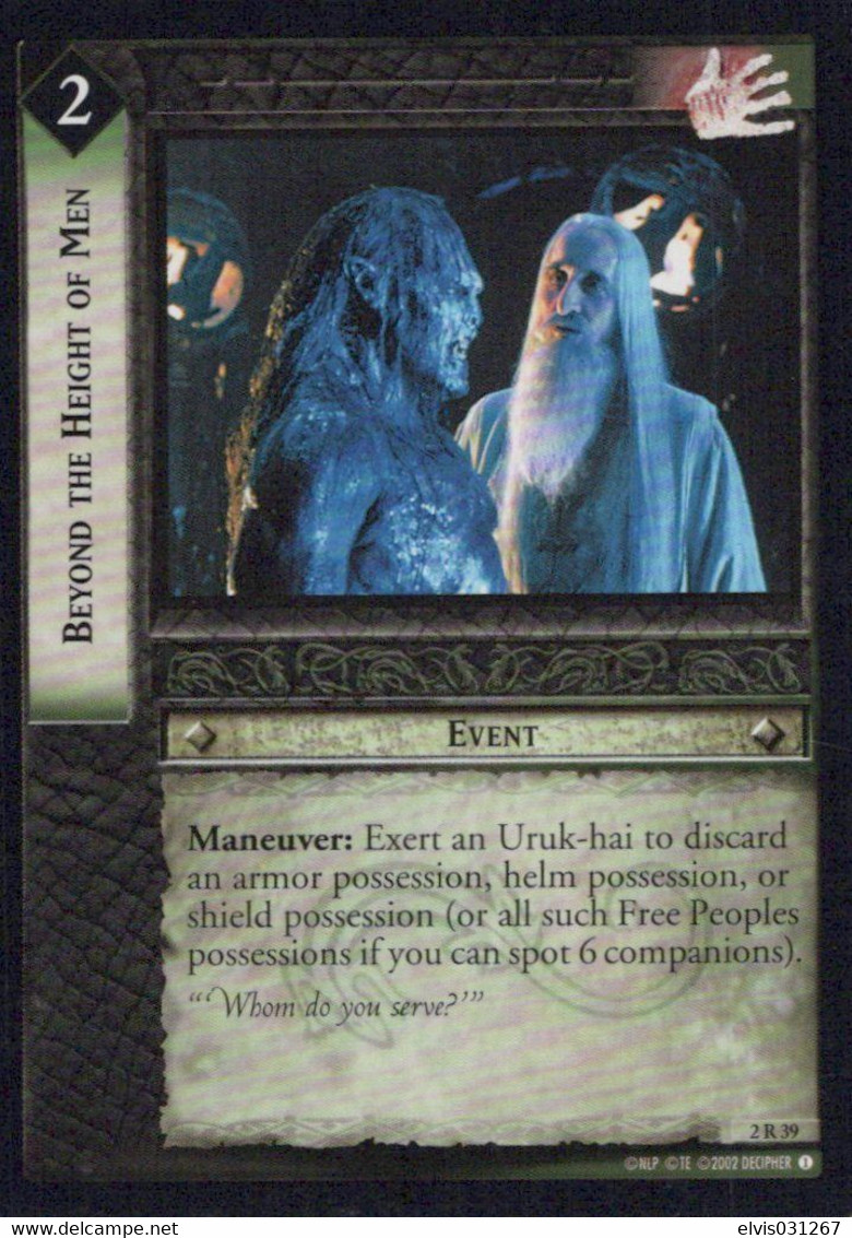 Vintage The Lord Of The Rings: #2 Beyond The Height Of Men - EN - 2001-2004 - Mint Condition - Trading Card Game - El Señor De Los Anillos
