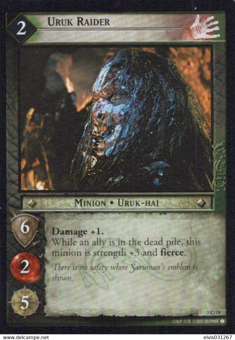 Vintage The Lord Of The Rings: #2 Uruk Raider - EN - 2001-2004 - Mint Condition - Trading Card Game - El Señor De Los Anillos