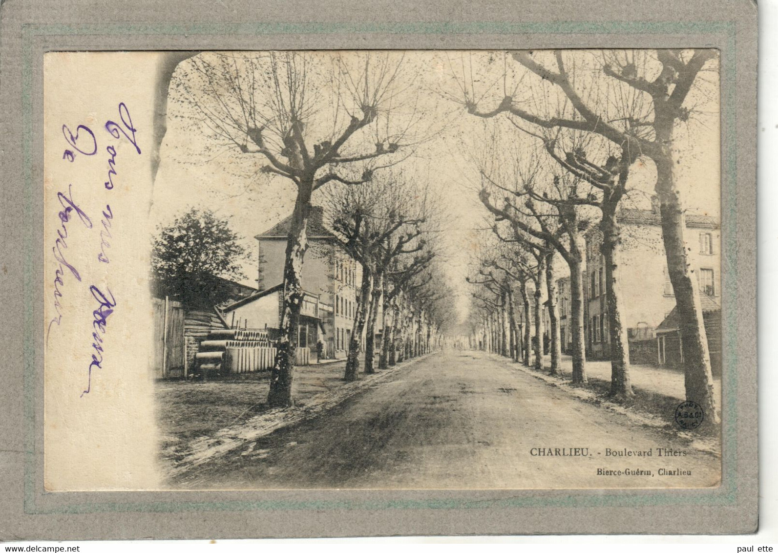 CPA - (42) CHARLIEU - Thème: ARBRE - Aspect Des Platanes Du Boulevard Thiers En 1905 - Charlieu