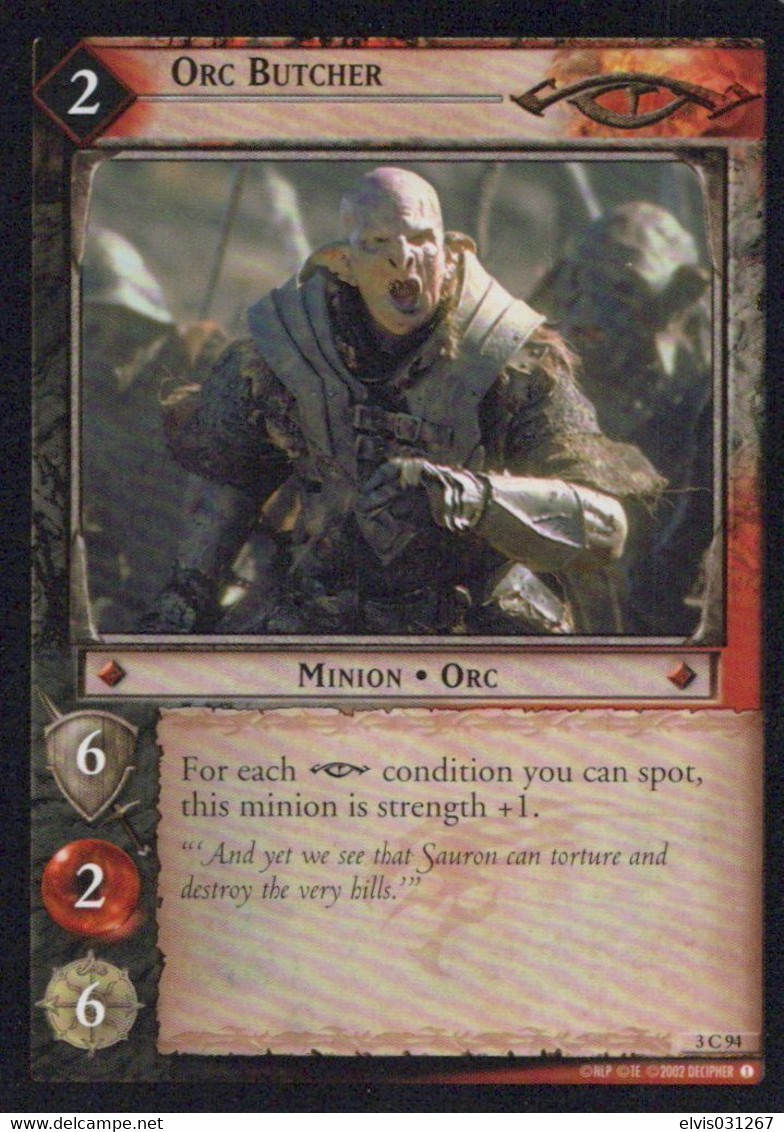 Vintage The Lord Of The Rings: #2 Orc Butcher - EN - 2001-2004 - Mint Condition - Trading Card Game - El Señor De Los Anillos