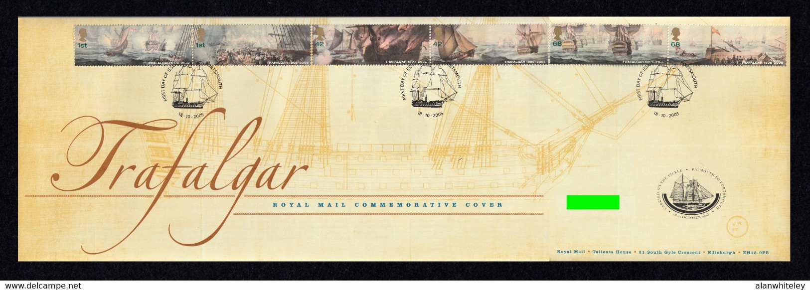 GREAT BRITAIN 2005 Bicentenary Of The Battle Of Trafalgar: Souvenir Cover CANCELLED - 2001-2010 Em. Décimales