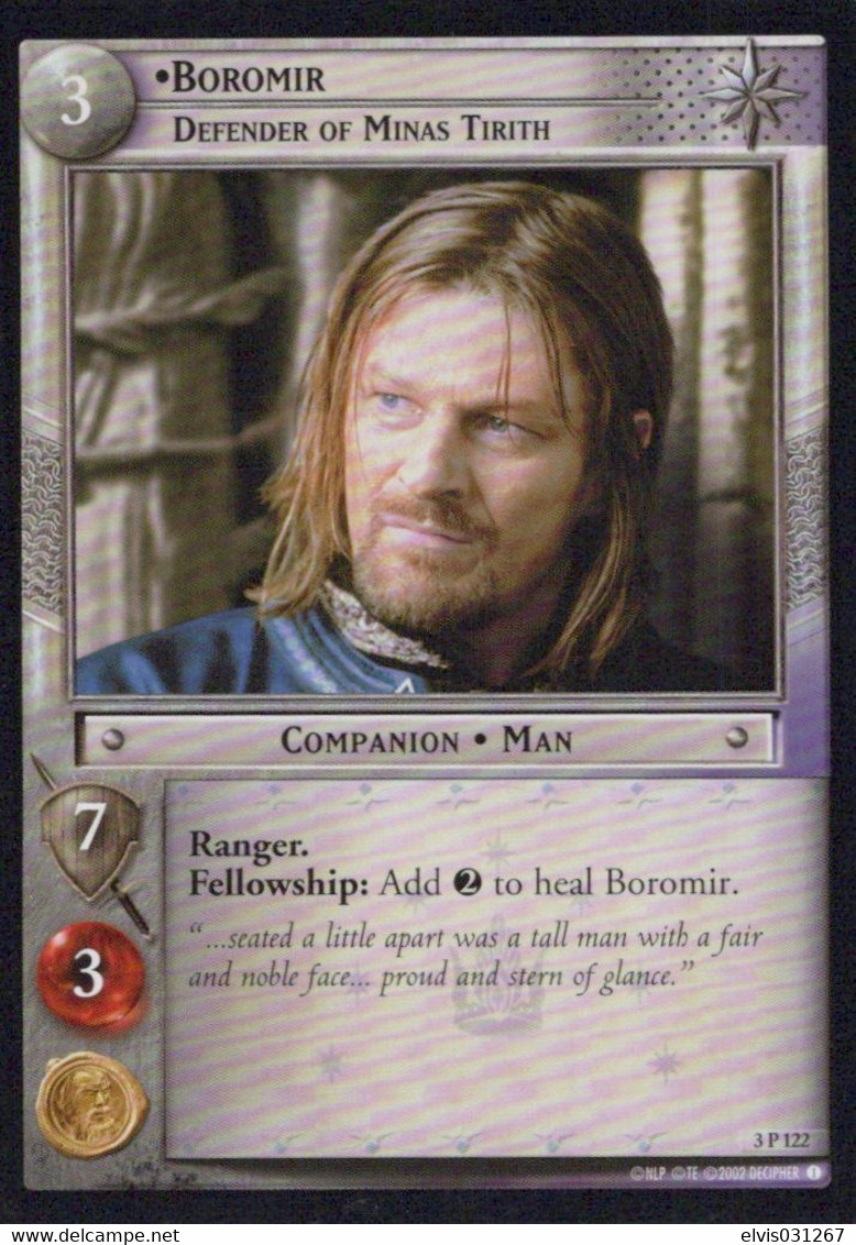 Vintage The Lord Of The Rings: #3 Boromir Defender Of Minas Tirith - EN - 2001-2004 - Mint Condition - Trading Card Game - Herr Der Ringe