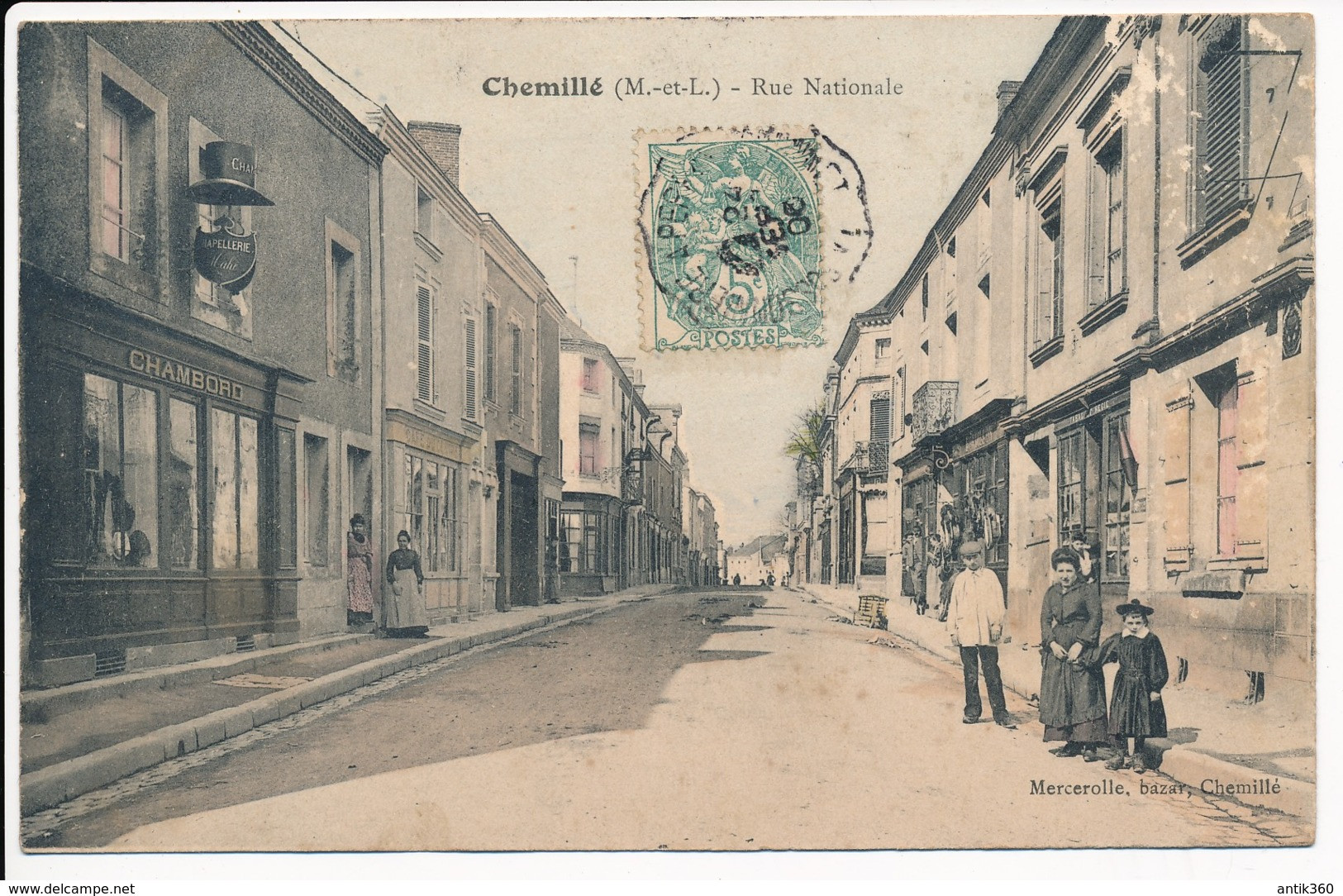 CPA 49 CHEMILLE Rue Nationale Editeur Mercerolle - Chemille