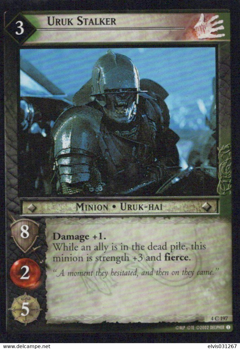 Vintage The Lord Of The Rings: #3 Uruk Stalker - EN - 2001-2004 - Mint Condition - Trading Card Game - El Señor De Los Anillos