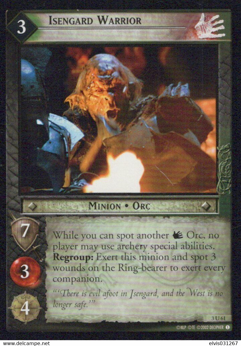 Vintage The Lord Of The Rings: #3 Isengard Warrior - EN - 2001-2004 - Mint Condition - Trading Card Game - El Señor De Los Anillos