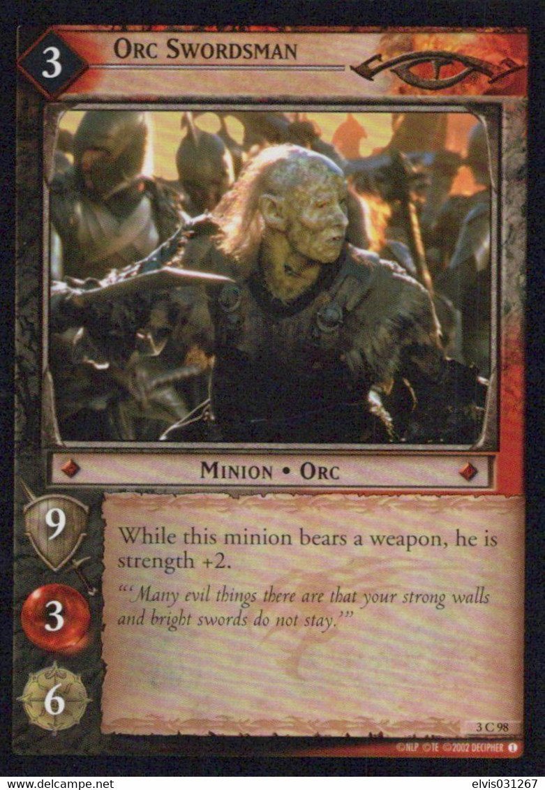 Vintage The Lord Of The Rings: #3 Orc Swordsman - EN - 2001-2004 - Mint Condition - Trading Card Game - Lord Of The Rings