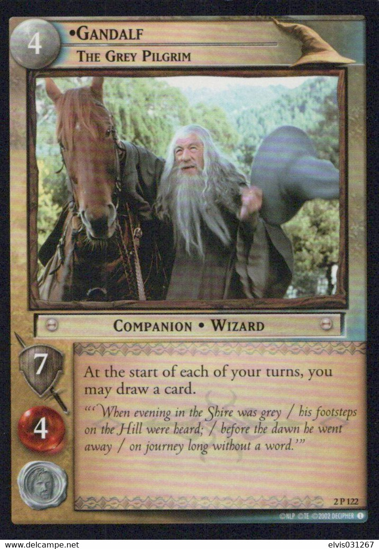 Vintage The Lord Of The Rings: #4 Gandalf The Grey Pilgrim - EN - 2001-2004 - Mint Condition - Trading Card Game - El Señor De Los Anillos