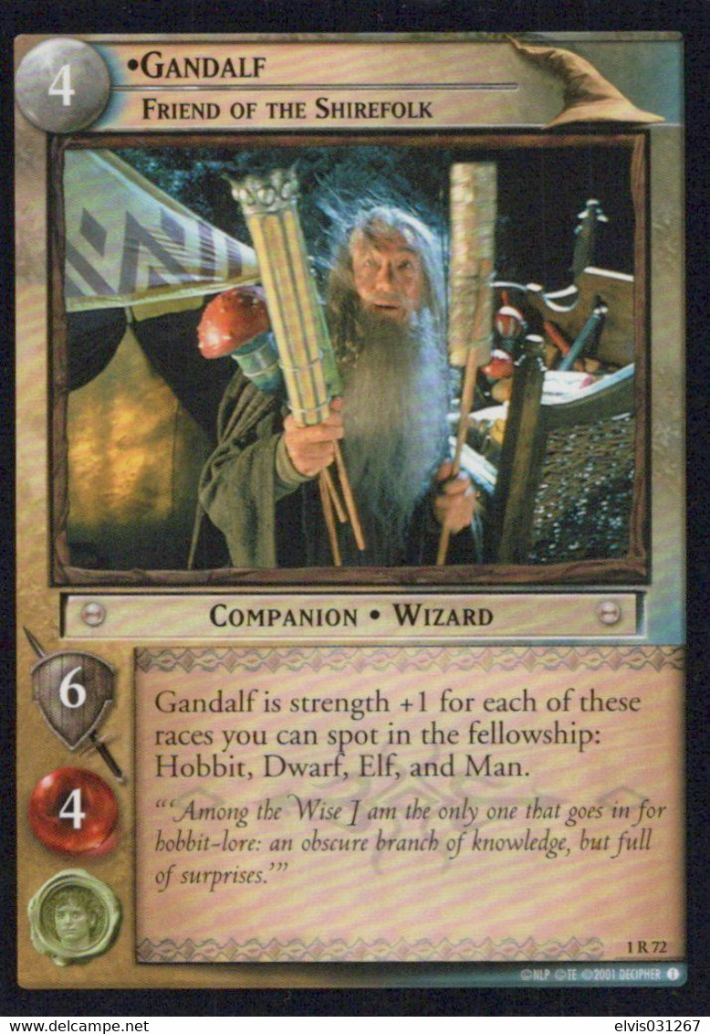 Vintage The Lord Of The Rings: #4 Gandalf Friend Of The Shirefolk - EN - 2001-2004 - Mint Condition - Trading Card Game - El Señor De Los Anillos