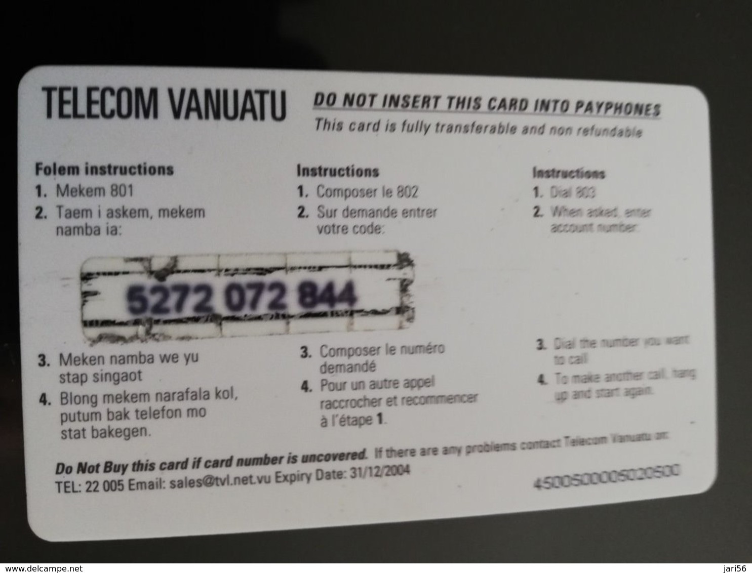 VANUATU 450 VT  PREPAID   Fine Used    **6436** - Vanuatu