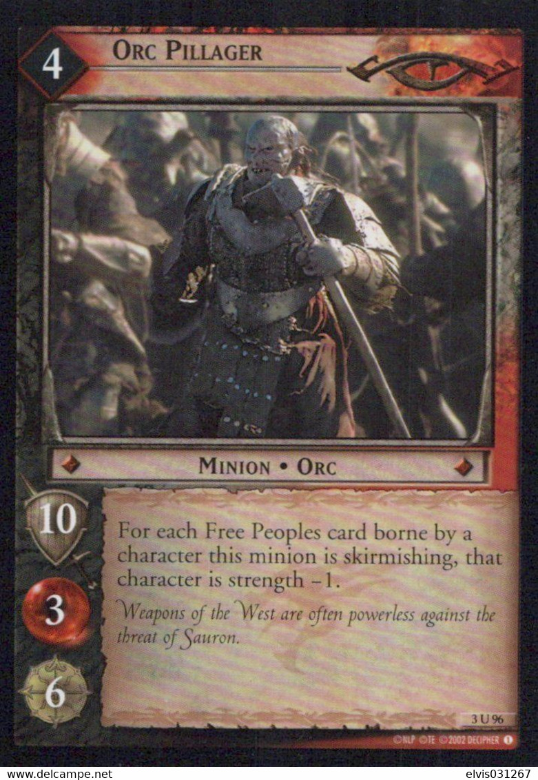 Vintage The Lord Of The Rings: #4 Orc Pillager - EN - 2001-2004 - Mint Condition - Trading Card Game - Lord Of The Rings