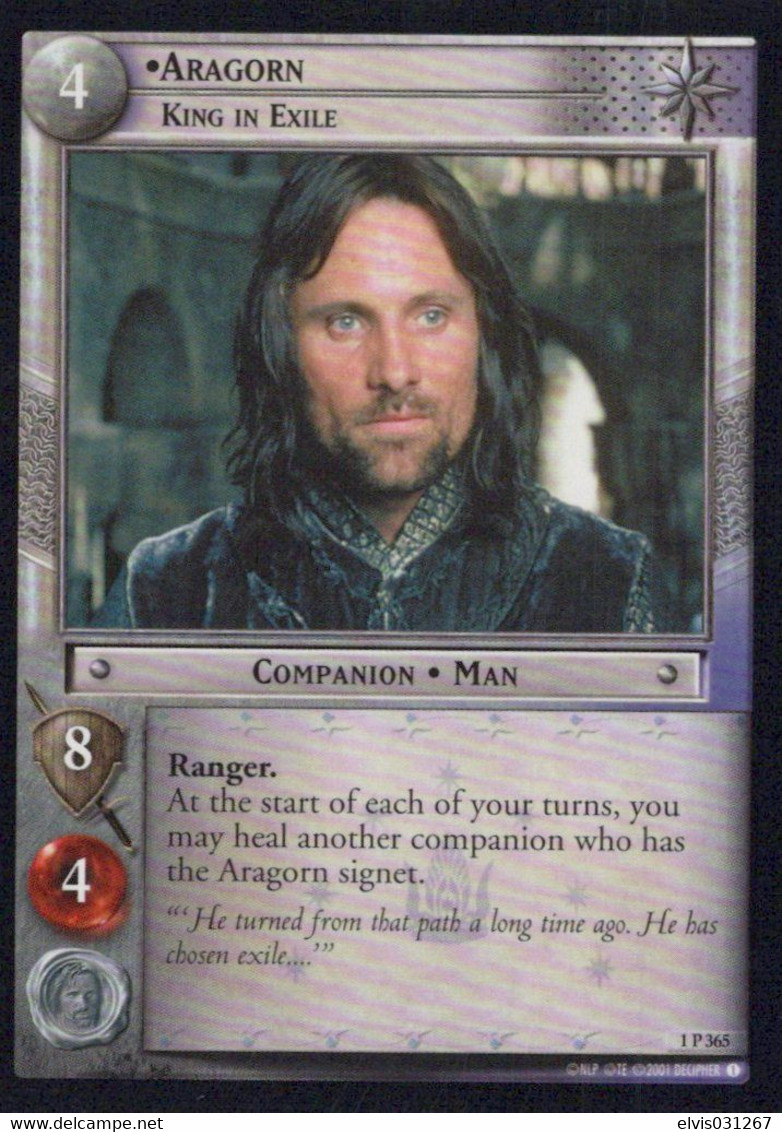 Vintage The Lord Of The Rings: #4 Aragorn King In Exile - EN - 2001-2004 - Mint Condition - Trading Card Game - El Señor De Los Anillos