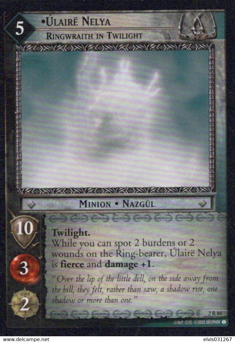 Vintage The Lord Of The Rings: #5 Ulaire Nelya Ringwraith In Twilight - 2001-2004 - Mint Condition - Trading Card Game - Il Signore Degli Anelli