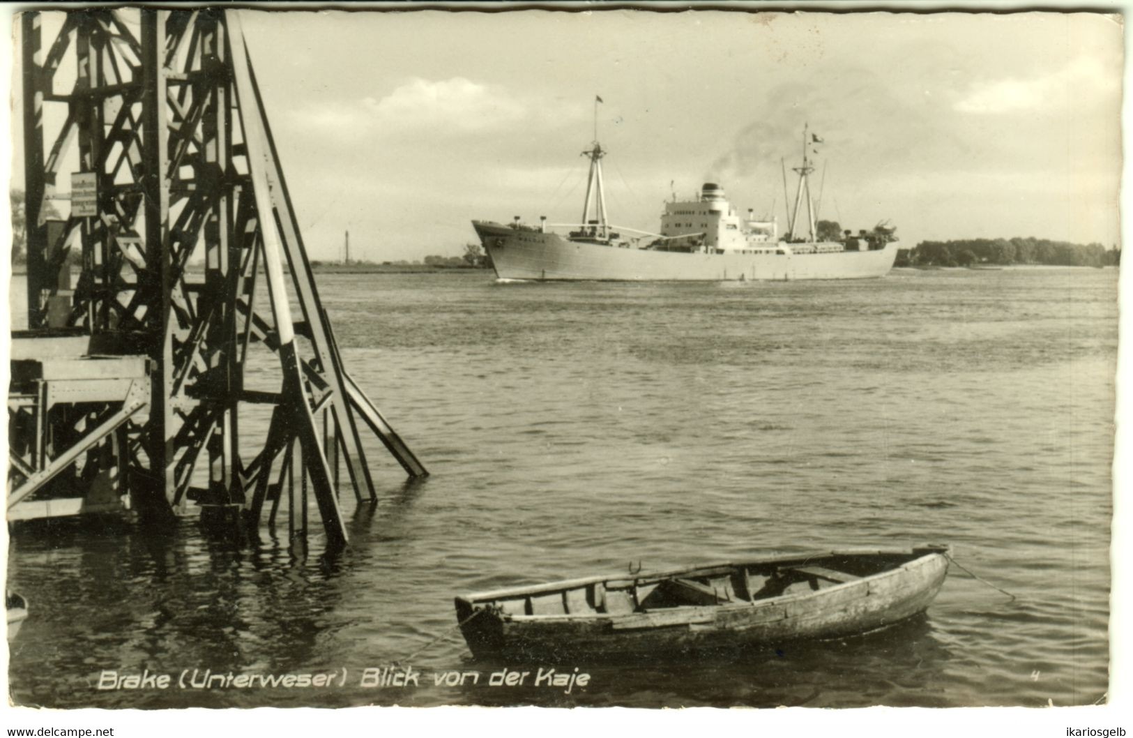 BRAKE Weser Unterweser 1957 " Blick Von Der Kaje " Bedarf Mit Heuss I Nach Wesseling Bei Köln - Brake