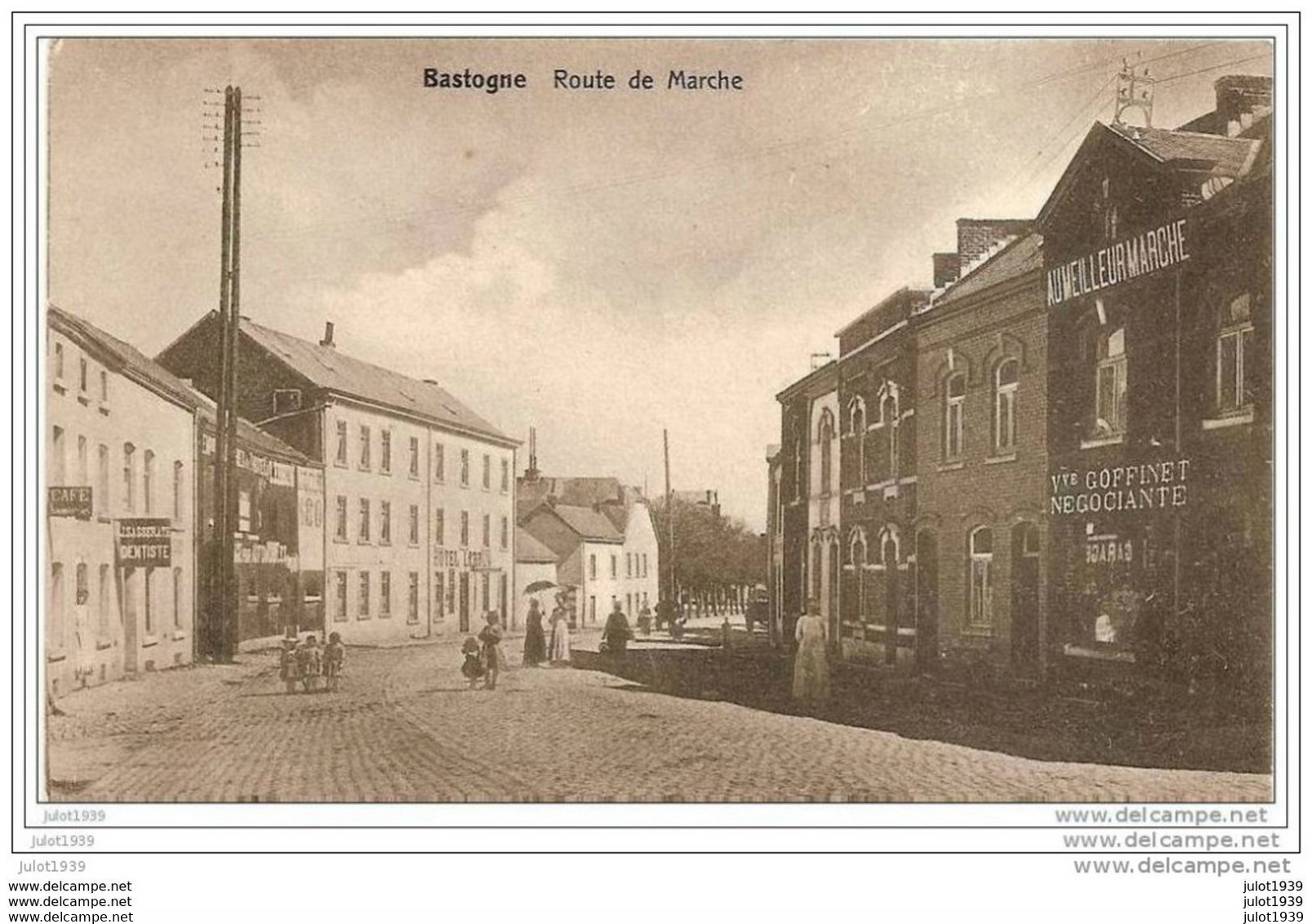 BASTOGNE ..-- Route De MARCHE . Café . Dentiste .  Au Meilleur Marché . Hôtel LEBRUN . - Bastogne