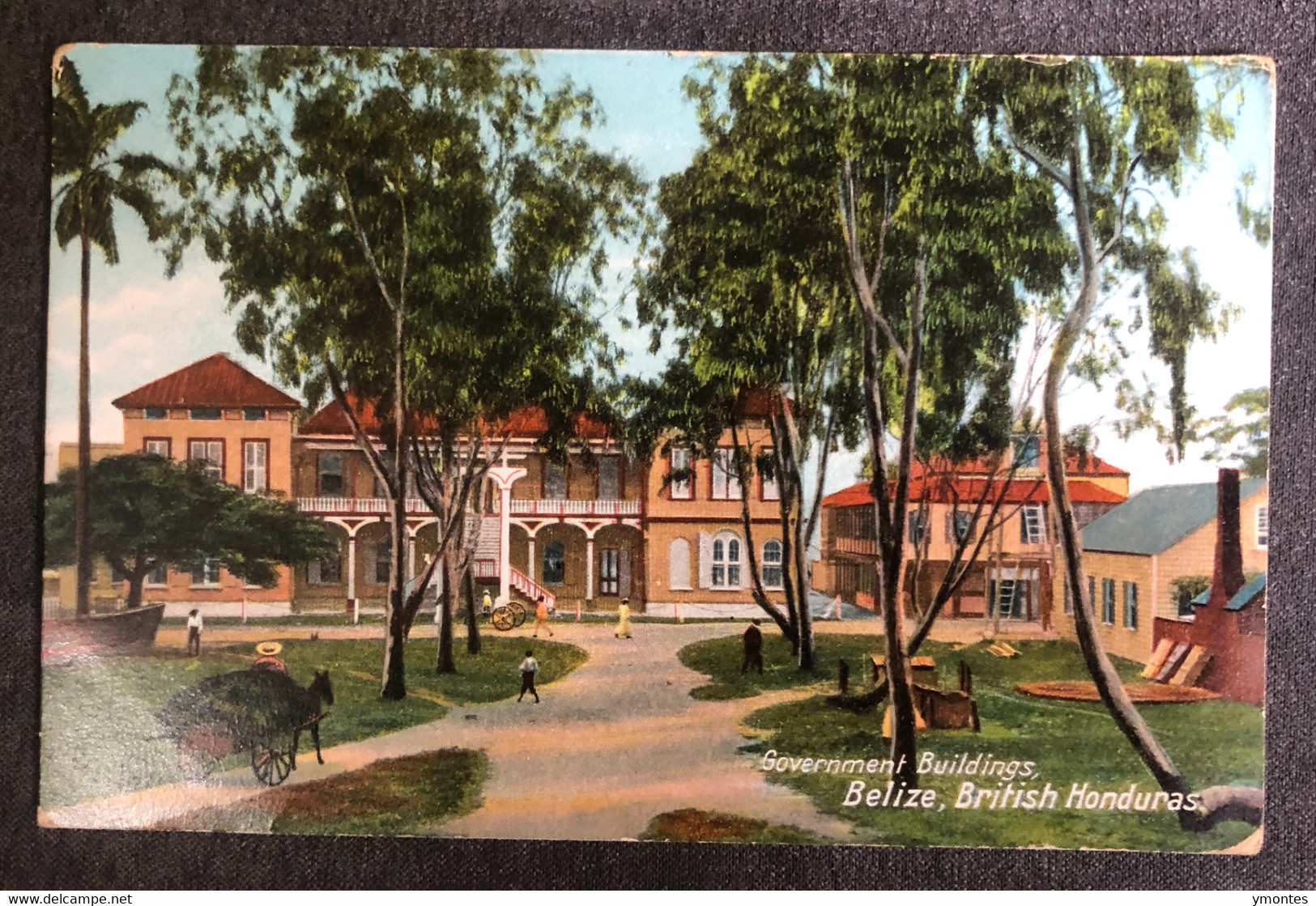 Postcard British Honduras ,Goverment Buildings 1908, Circulated In Bermuda - Belize