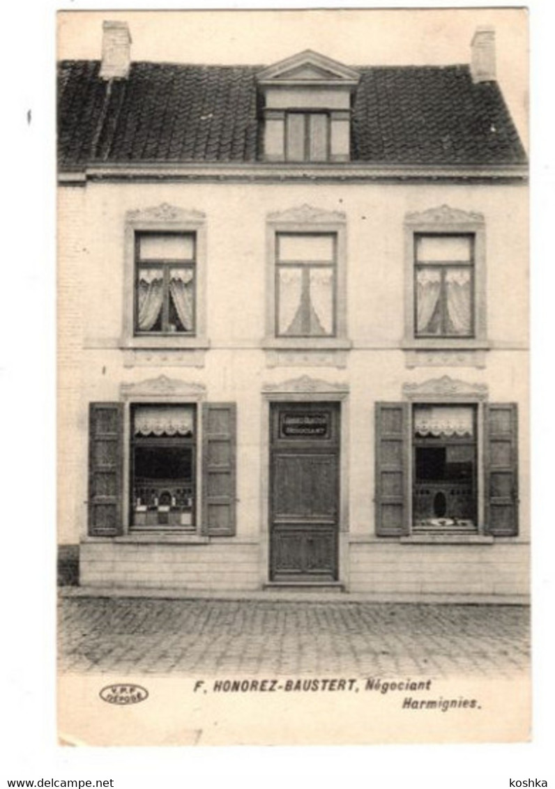 HARMIGNIES - Maison F. Honorez Baustert - Négociant - Envoyée 1915 Comme Feldpost ( Service Militaire Allemand ) - Mons