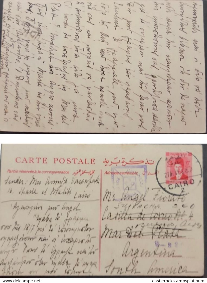 P) 1941 EGYPT, POSTAL STATIONERY, CENSORSHIP TO ARGENTINA, XF - Altri & Non Classificati